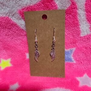 Mini Angel Wing Silver Dangle/Drop Earrings